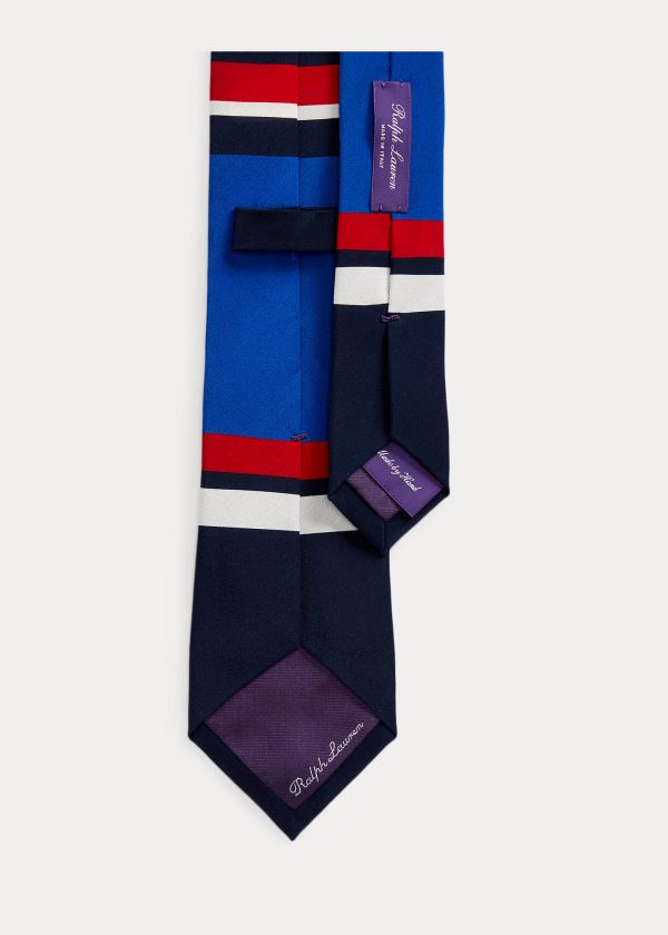 Ralph Lauren Striped Silk Tie Tmavě Blankyt Červené Bílé | dAcuCBch