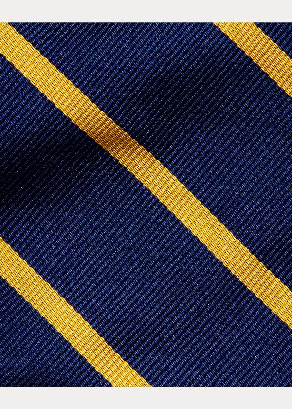Ralph Lauren Striped Silk Twill Narrow Tie Tmavě Blankyt Zlaté | uo5kx3w5