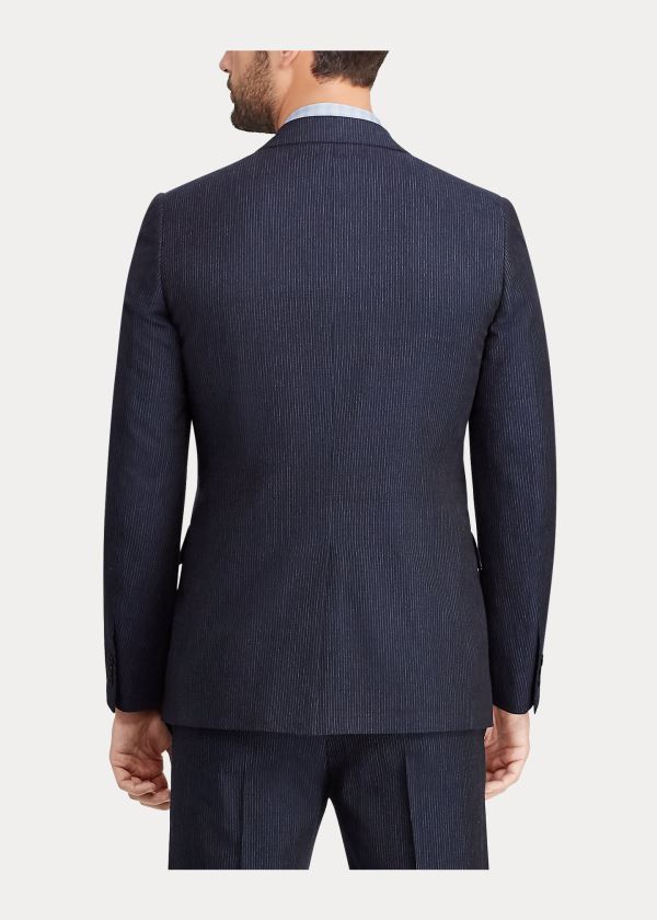 Ralph Lauren Striped Suit Jacket Tmavě Blankyt Bílé Proužek | wRZ6oOxQ