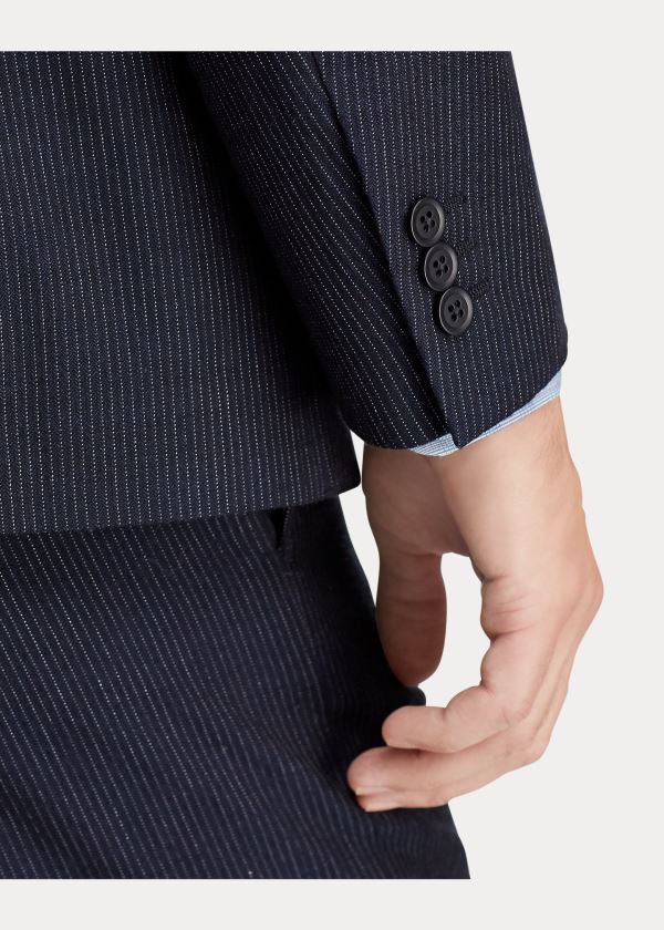 Ralph Lauren Striped Suit Jacket Tmavě Blankyt Bílé Proužek | wRZ6oOxQ