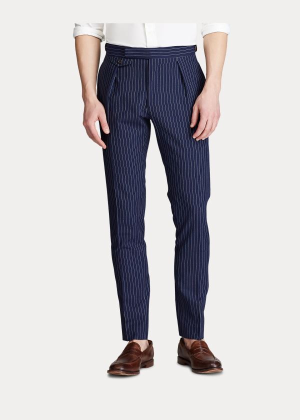 Ralph Lauren Striped Suit Trouser Tmavě Blankyt Bílé Proužek | xBh8nySw