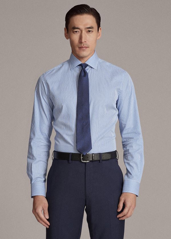 Ralph Lauren Striped Twill Shirt Tmavě Blankyt Černé Bílé | RSzxdvx1
