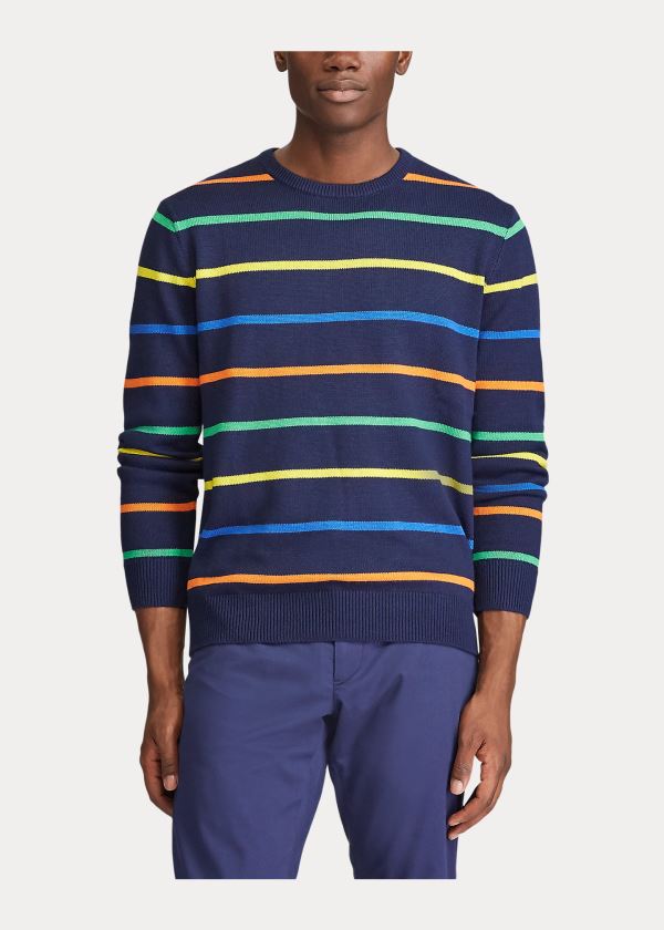 Ralph Lauren Striped Wool-Blend Svetrové Tmavě Blankyt Bílé Proužek | ACjhExqe