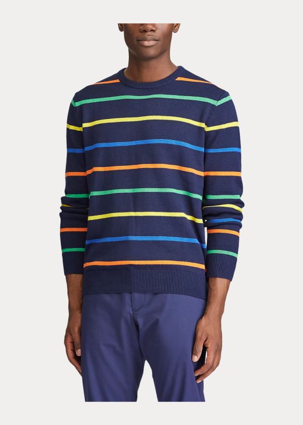 Ralph Lauren Striped Wool-Blend Svetrové Tmavě Blankyt Bílé Proužek | ACjhExqe