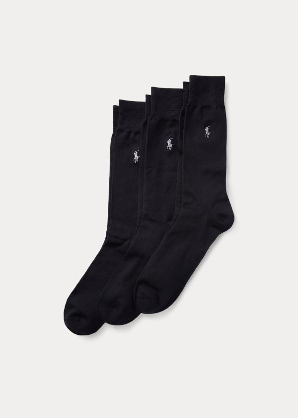 Ralph Lauren Supersoft Trouser Sock 3-Pack Černé | lqBHs4ld