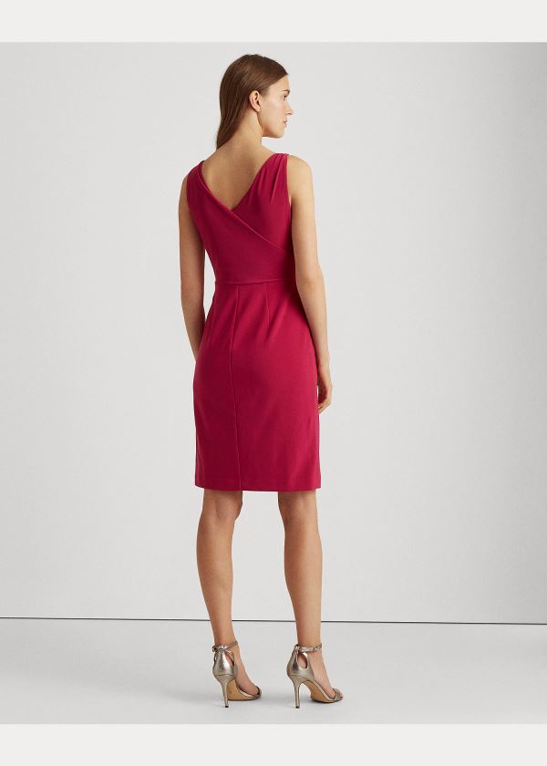 Ralph Lauren Surplice Cocktail Šaty Světle Fuchsie | 4XNJK984