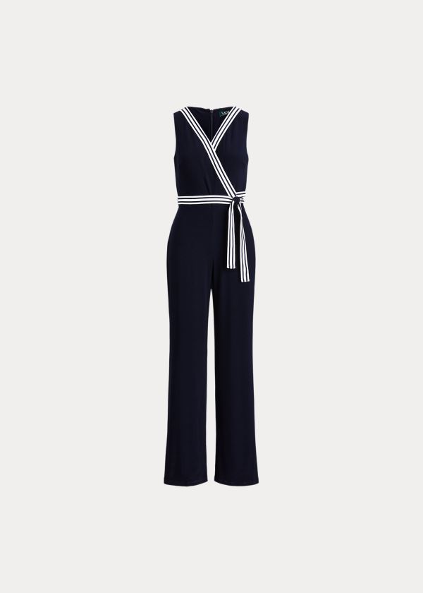 Ralph Lauren Surplice Jersey Jumpsuit Tmavě Blankyt | 4AWMEaJG