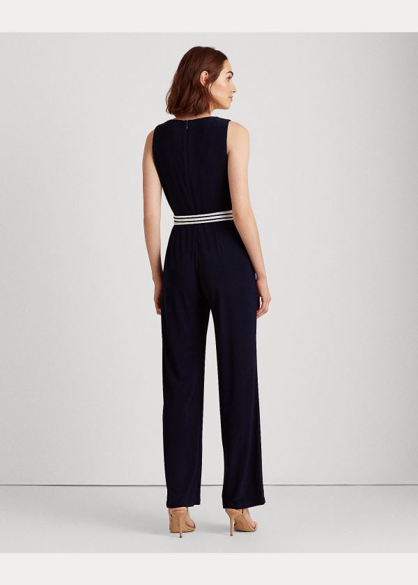 Ralph Lauren Surplice Jersey Jumpsuit Tmavě Blankyt | 4AWMEaJG