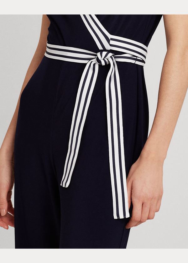 Ralph Lauren Surplice Jersey Jumpsuit Tmavě Blankyt | 4AWMEaJG