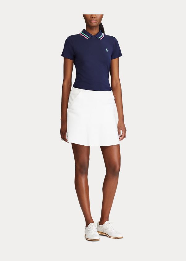 Ralph Lauren Tailored Fit Stretch Golfové Polo Tmavě Blankyt Bílé | jf8289Ky