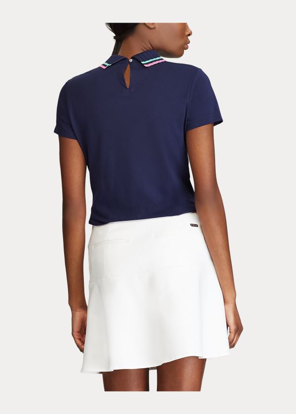 Ralph Lauren Tailored Fit Stretch Golfové Polo Tmavě Blankyt Bílé | jf8289Ky