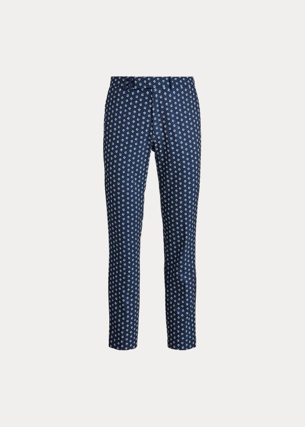 Ralph Lauren Tailored Fit Stretch Pant Tmavě Blankyt Bílé | J1yG1vNl