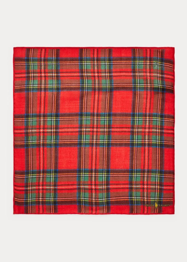 Ralph Lauren Tartan Wool Pocket Square Červené Viacfarebný | 8qmwD5Tu