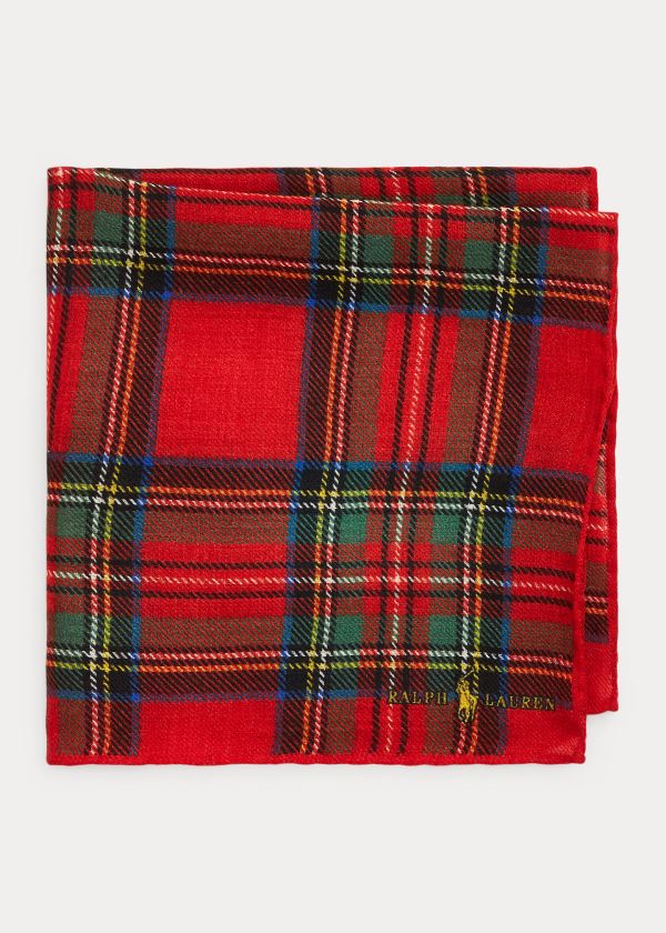 Ralph Lauren Tartan Wool Pocket Square Červené Viacfarebný | 8qmwD5Tu