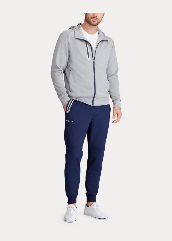 Ralph Lauren Tech Jersey Full-Zip Hoodie Šedé | LachNUWP