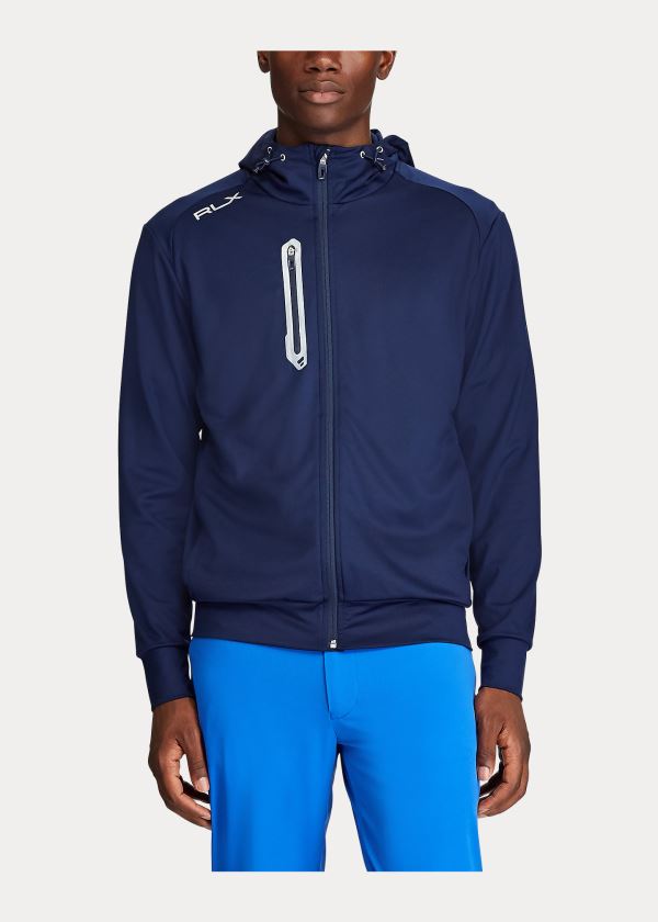 Ralph Lauren Tech Jersey Full-Zip Hoodie Tmavě Blankyt | fRXUjvha