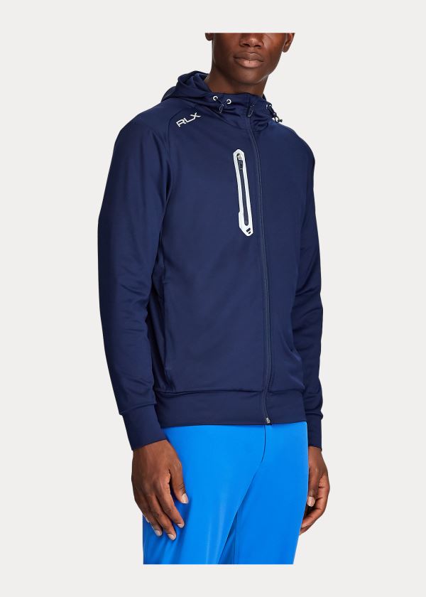Ralph Lauren Tech Jersey Full-Zip Hoodie Tmavě Blankyt | fRXUjvha