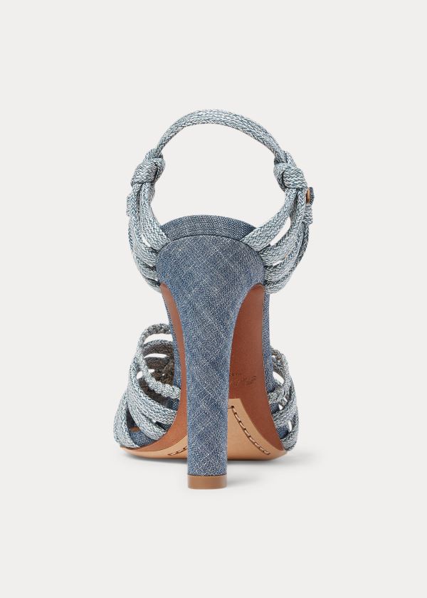 Ralph Lauren Telma Woven Bavlněné Sandal Blankyt | 9VPYmSR9