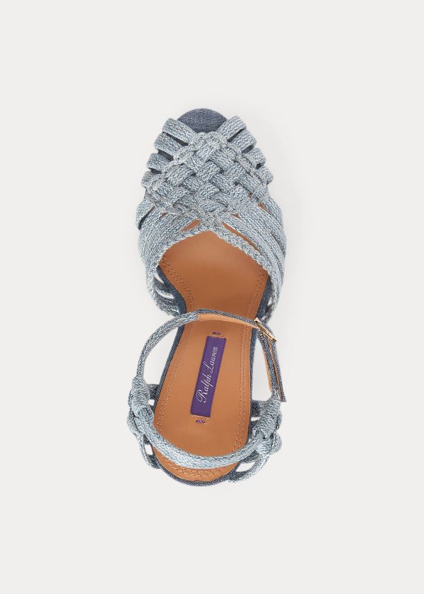 Ralph Lauren Telma Woven Bavlněné Sandal Blankyt | 9VPYmSR9