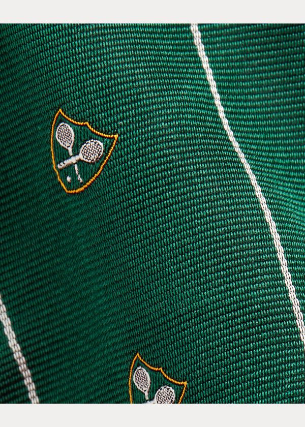 Ralph Lauren Tenisové Silk Club Tie Zelene Bílé | gAUmUnBs