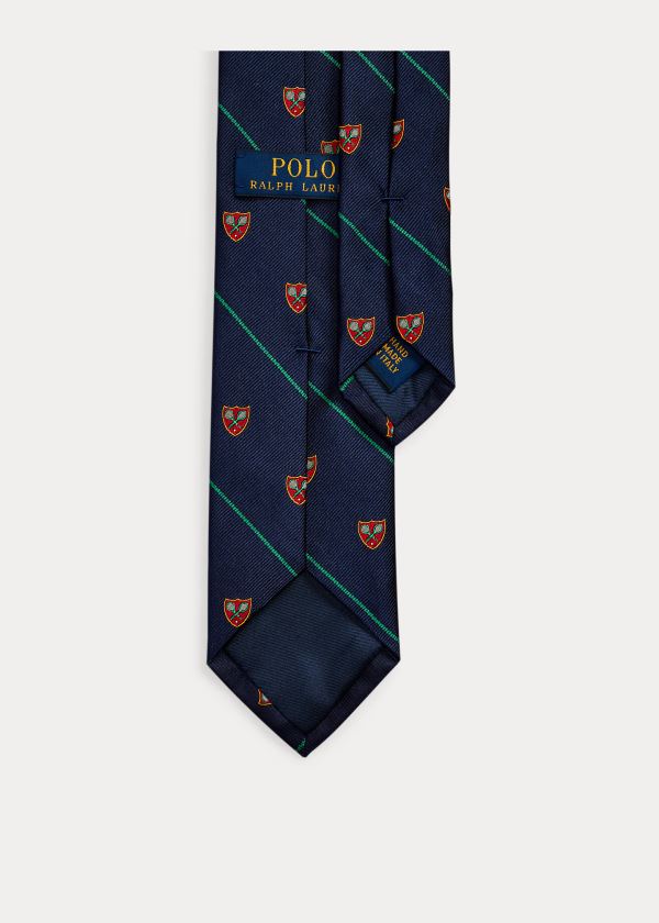 Ralph Lauren Tenisové Silk Narrow Club Tie Tmavě Blankyt Zelene | ptRekKWe