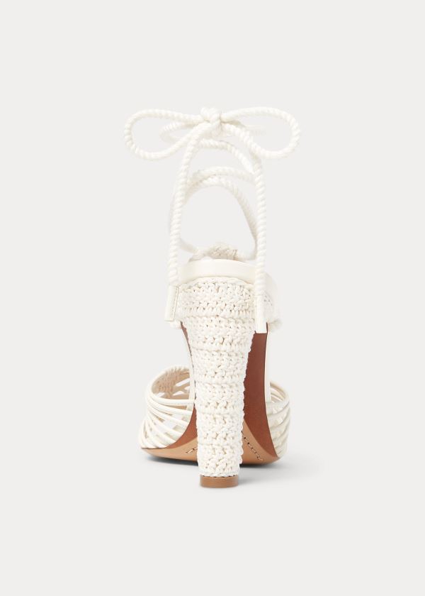 Ralph Lauren Tenley Bavlněné-Læder Sandal Béžový | 2tLPijac