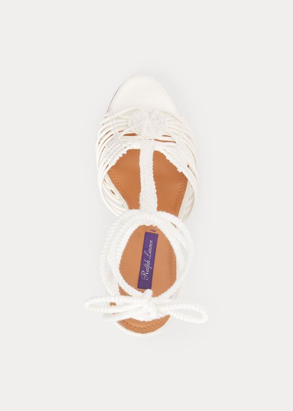 Ralph Lauren Tenley Bavlněné-Læder Sandal Béžový | 2tLPijac