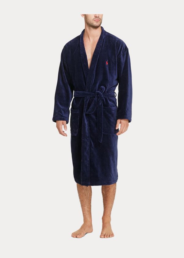 Ralph Lauren Terry Kimono Robe Tmavě Blankyt | 7D13CVOn