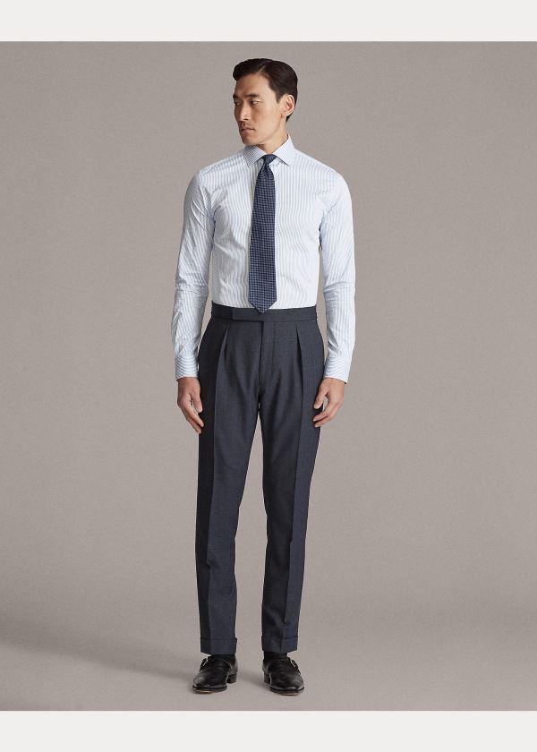 Ralph Lauren Textured-Stripe Shirt Blankyt Bílé | Lo2VHBiu
