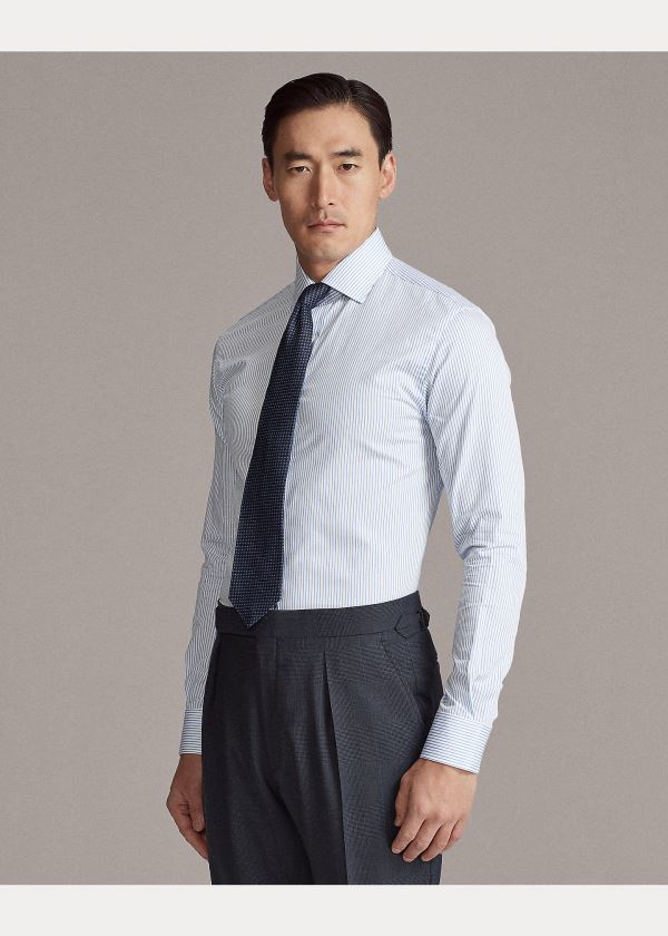 Ralph Lauren Textured-Stripe Shirt Blankyt Bílé | Lo2VHBiu