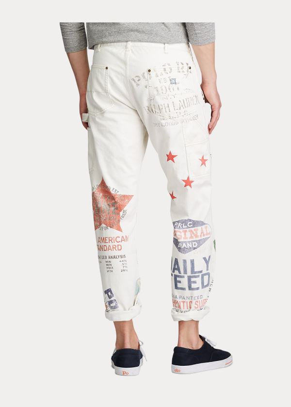 Ralph Lauren The Graphic Carpenter Pant Bílé | MWuTN1h3