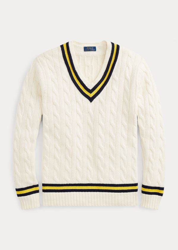 Ralph Lauren The Iconic Cricket Svetrové Krém Tmavě Blankyt Žluté | LOoYzjZO