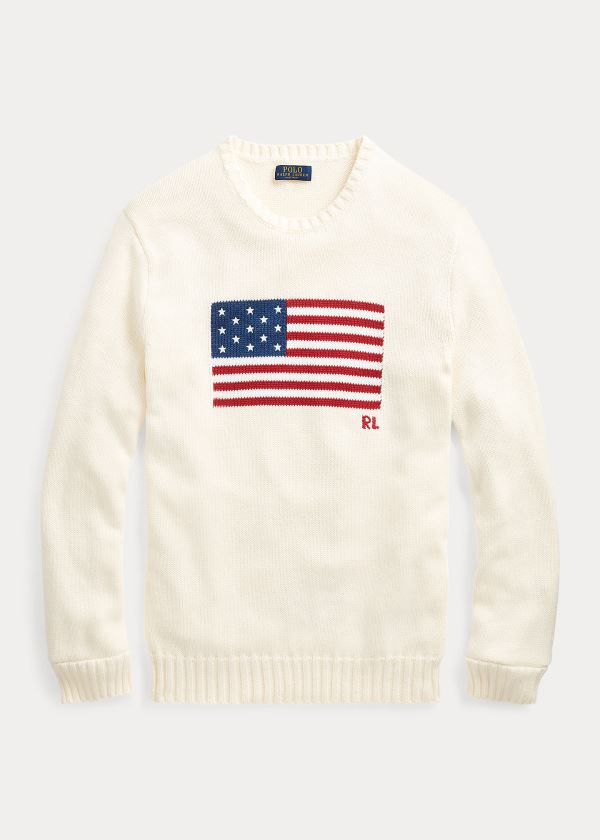 Ralph Lauren The Iconic Flag Svetrové Krém | ONHtSZwX