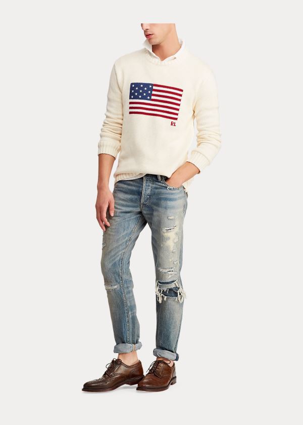Ralph Lauren The Iconic Flag Svetrové Krém | ONHtSZwX