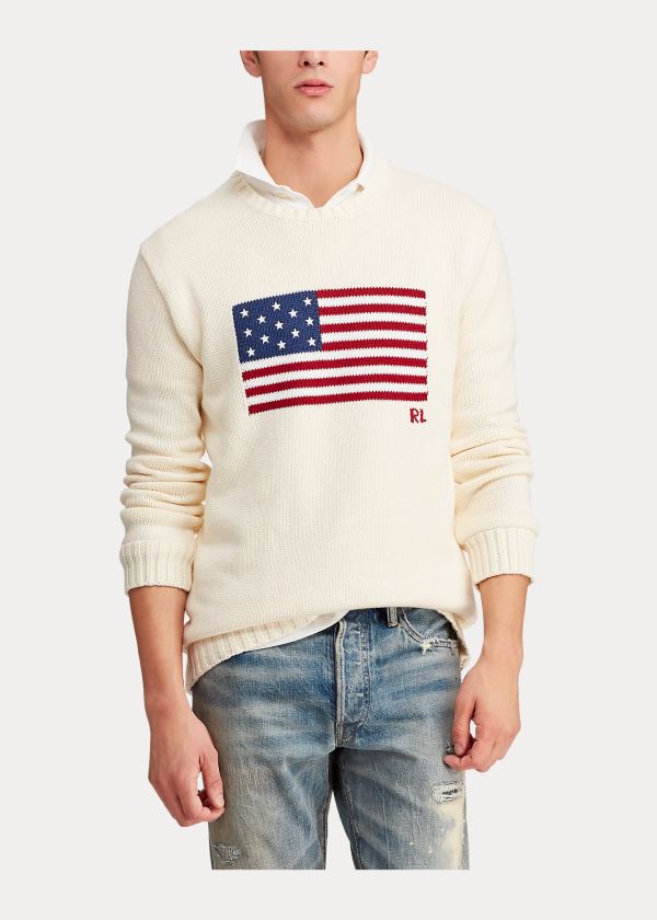 Ralph Lauren The Iconic Flag Svetrové Krém | ONHtSZwX