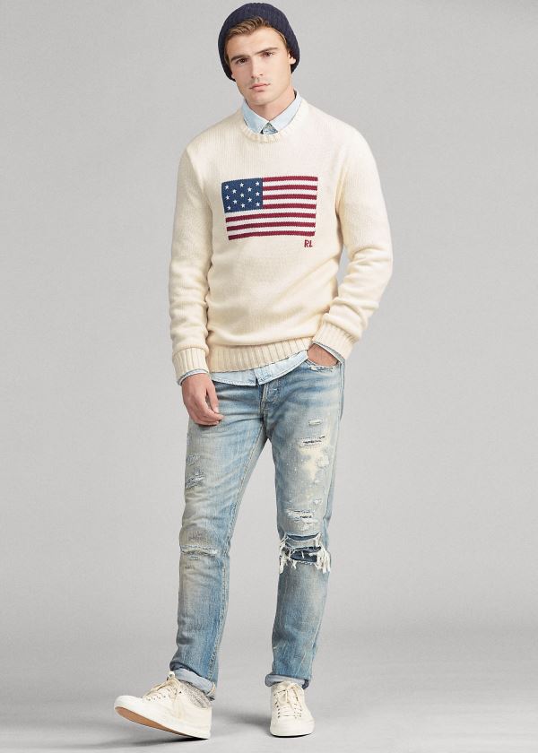 Ralph Lauren The Iconic Flag Svetrové Krém | ONHtSZwX