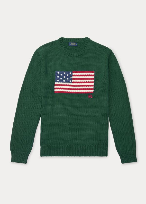 Ralph Lauren The Iconic Flag Svetrové Zelene | 7ouhGm8Z