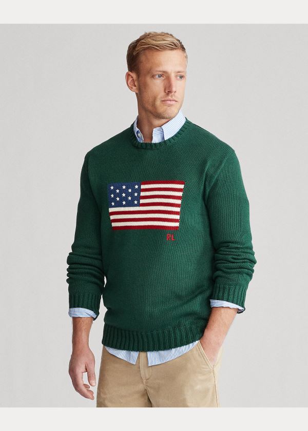 Ralph Lauren The Iconic Flag Svetrové Zelene | 7ouhGm8Z