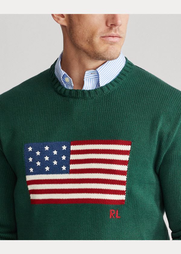 Ralph Lauren The Iconic Flag Svetrové Zelene | 7ouhGm8Z