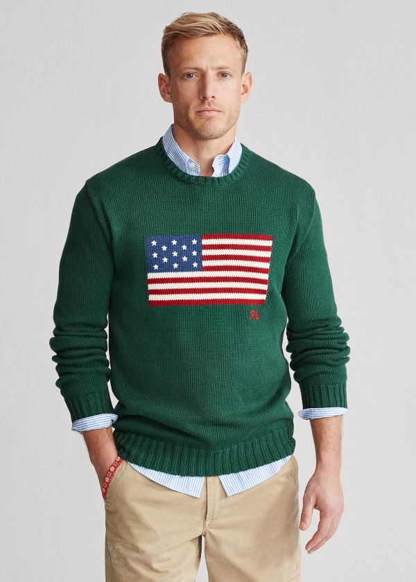 Ralph Lauren The Iconic Flag Svetrové Zelene | 7ouhGm8Z