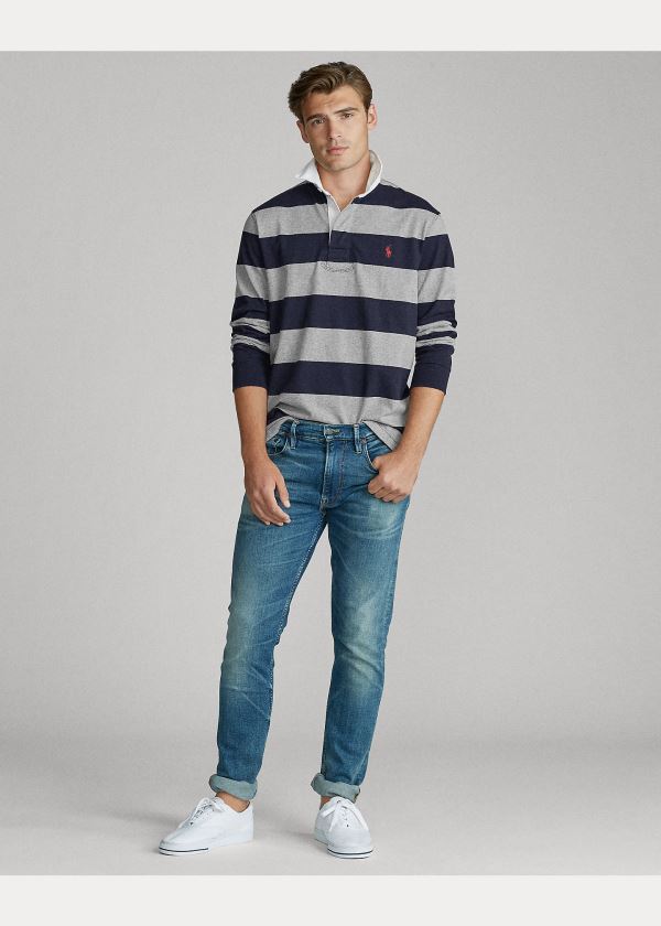Ralph Lauren The Iconic Rugby Shirt Šedé Tmavě Blankyt | hPyfrBge