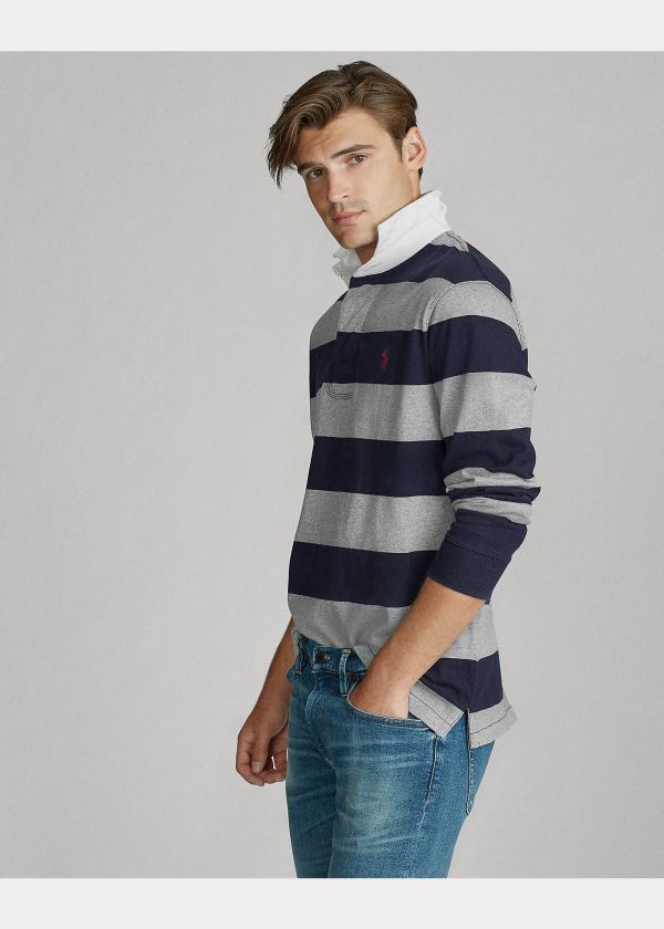 Ralph Lauren The Iconic Rugby Shirt Šedé Tmavě Blankyt | hPyfrBge