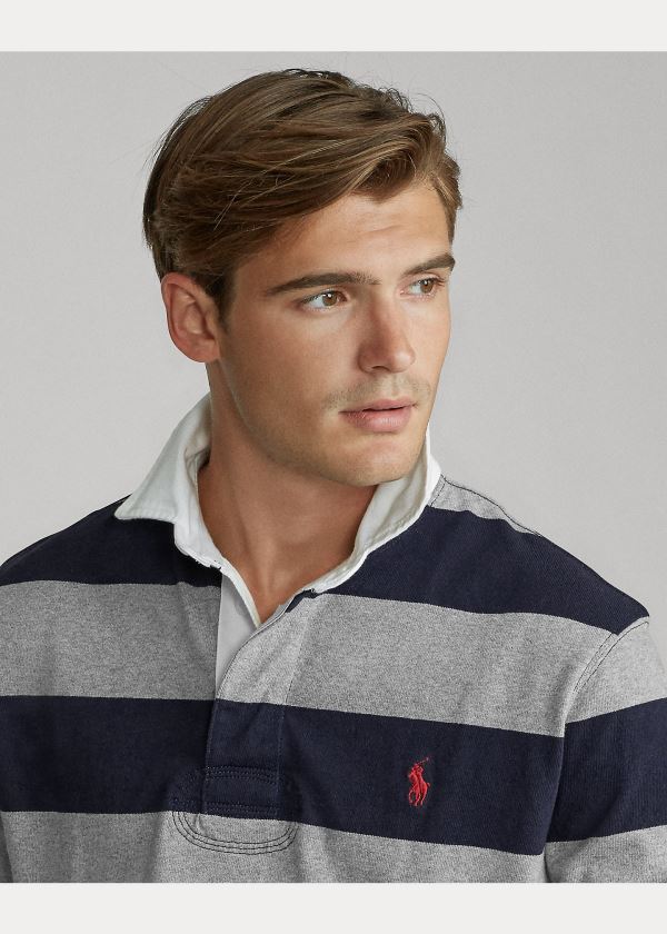 Ralph Lauren The Iconic Rugby Shirt Šedé Tmavě Blankyt | hPyfrBge