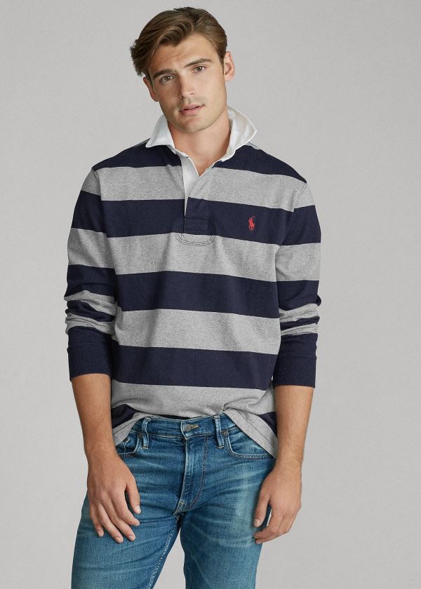 Ralph Lauren The Iconic Rugby Shirt Šedé Tmavě Blankyt | hPyfrBge
