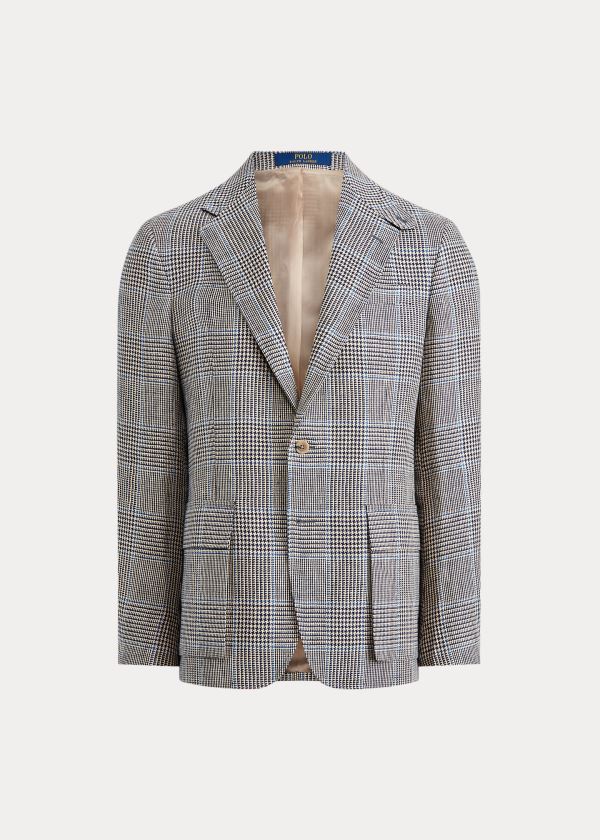 Ralph Lauren The RL67 Glen Plaid Jacket Krém Černé Tmavě Blankyt Blankyt | cUMmOj9X