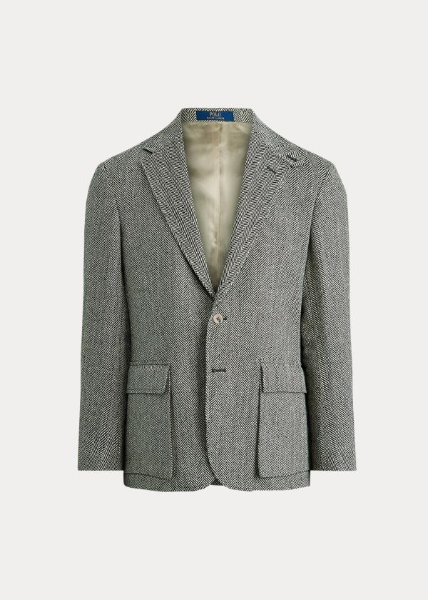 Ralph Lauren The RL67 Herringbone Jacket Černé Krém | Mh6wRDPW