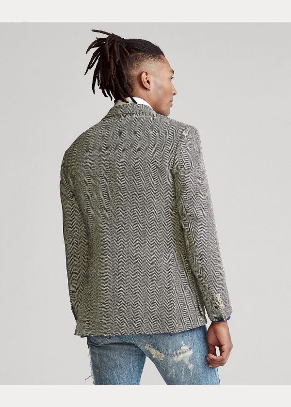 Ralph Lauren The RL67 Herringbone Jacket Černé Krém | Mh6wRDPW