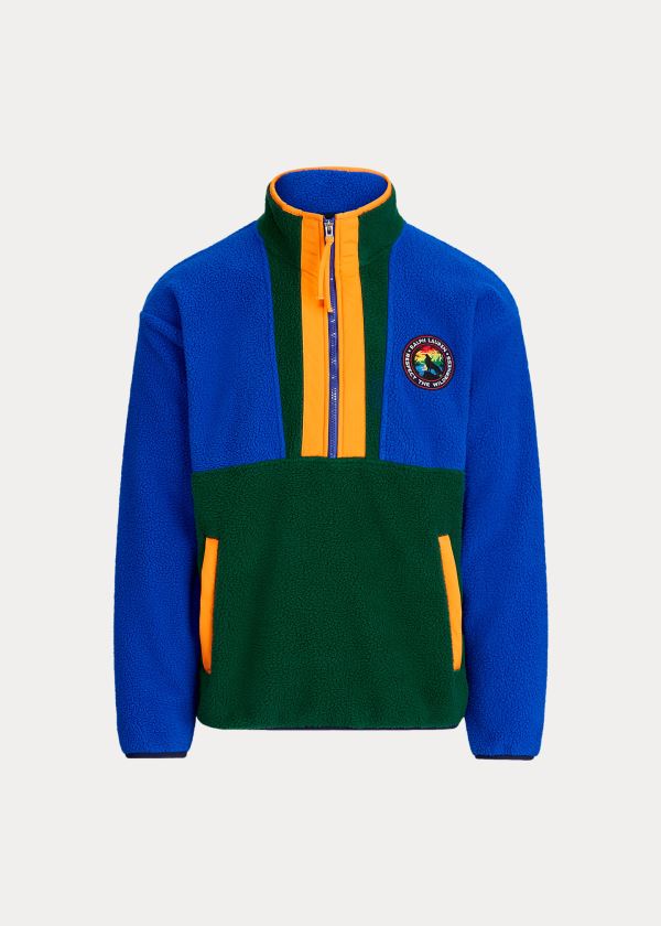 Ralph Lauren The Wilderness Fleece Half-Zip Blankyt Zelene | 7xVoOuem