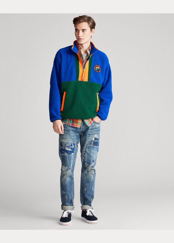 Ralph Lauren The Wilderness Fleece Half-Zip Blankyt Zelene | 7xVoOuem