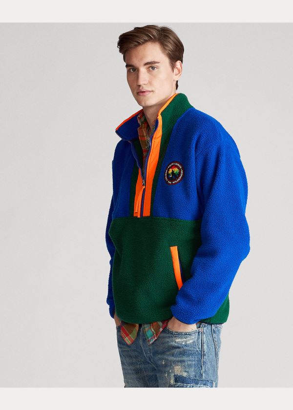 Ralph Lauren The Wilderness Fleece Half-Zip Blankyt Zelene | 7xVoOuem